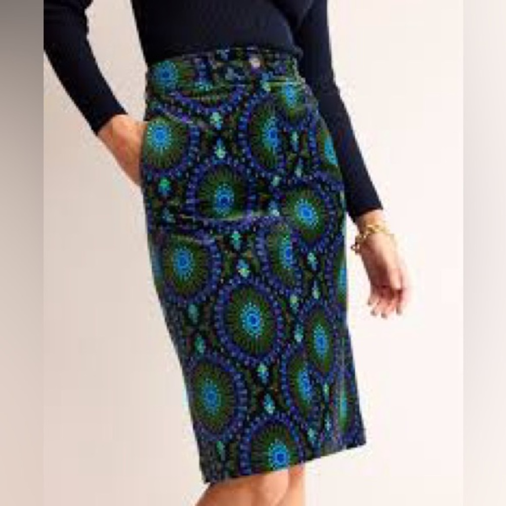 Boden Margot Velvet Midi Skirt- 4P